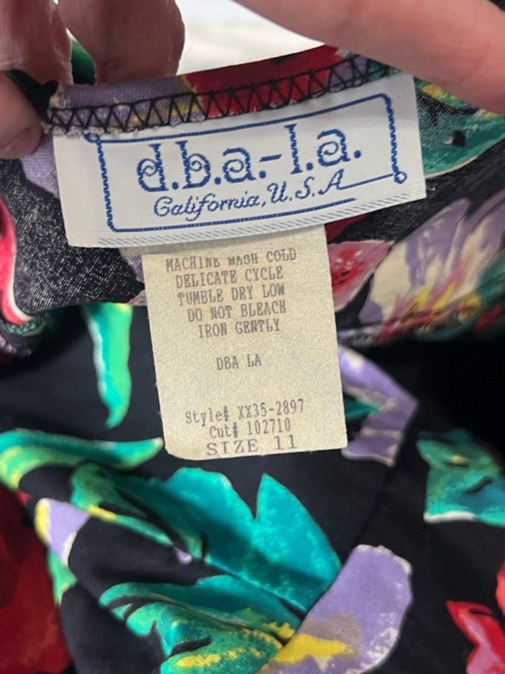 VTG,DBA LA Fit/Flare Dress Bold Print Tulle Belted Rockabilly Party,EUC, Size S - Picture 5 of 12